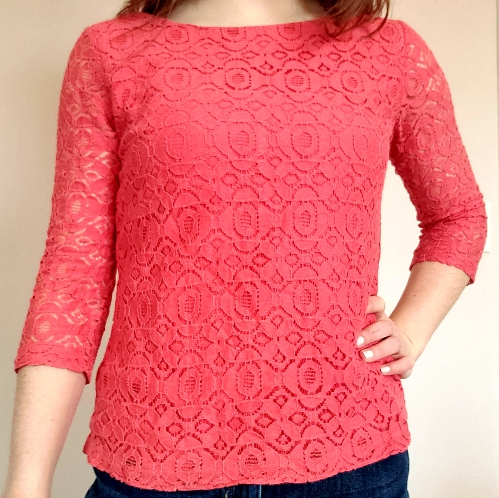 3/4 sleeve lace top from Talbots - S